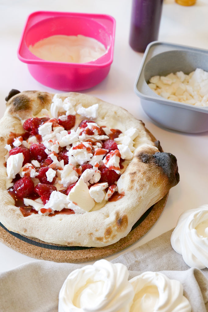 pizza topped with eton mess